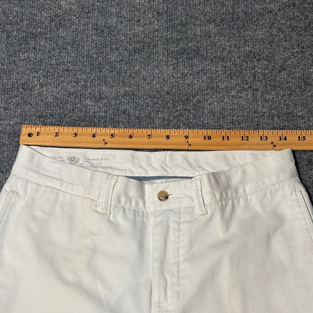 Polo Ralph Lauren Bedford Chino Mens 29/30 White Straight Fit Cotton Twill Pants - Picture 9 of 15
